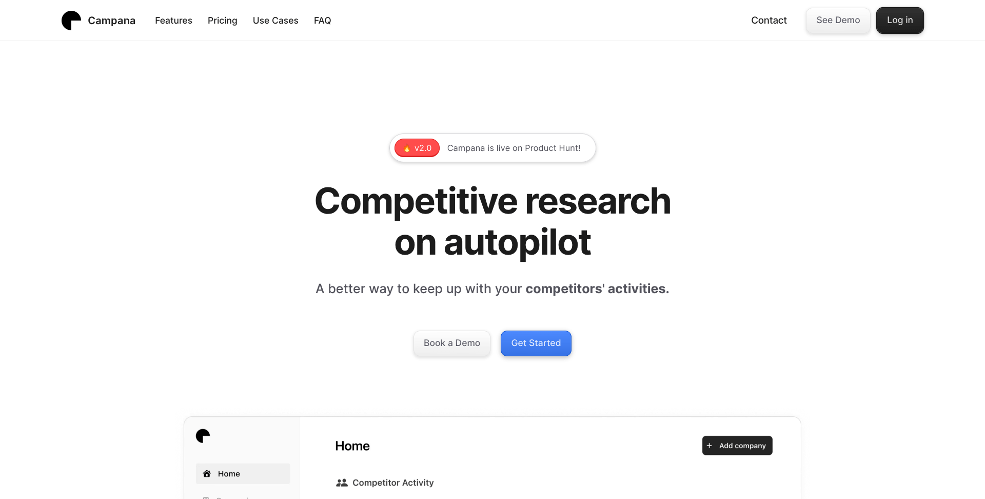 Campana General Market Competitor Analysis Tool