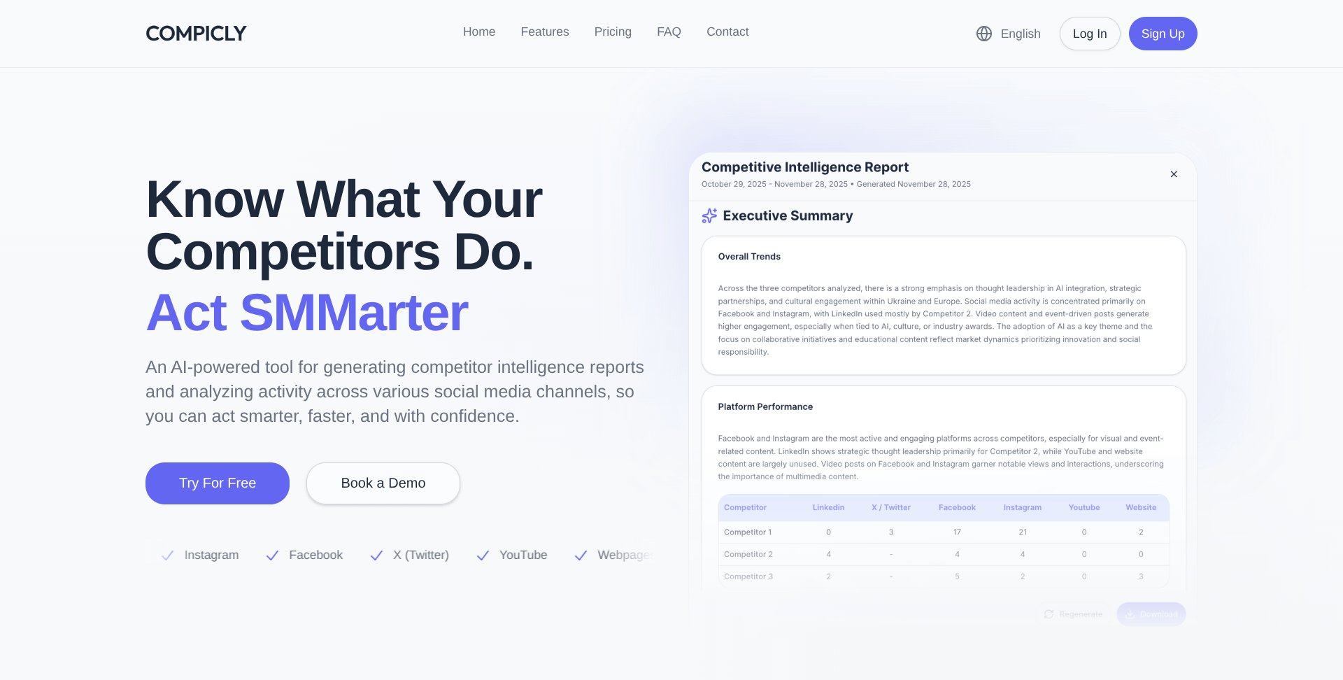 Compicly Social Media Tool Screenshot