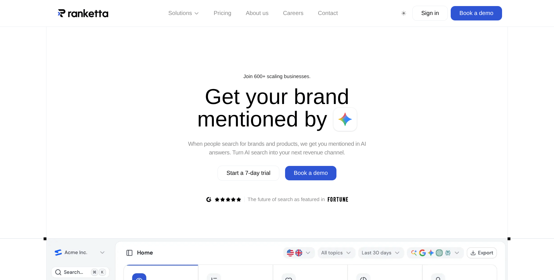 Ranketta AI Tool Screenshot